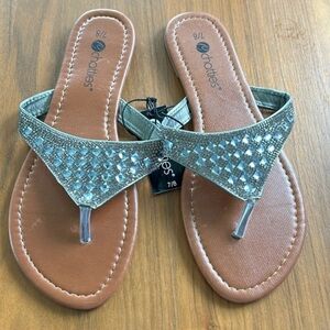 Silver Embellished Sandals